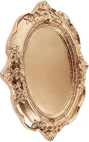 Milisten Vintage Resin Candle Tray Elegant Jewelry Holder Decorative Vanity Dish for Organizing Trinkets Perfume Small Items Features Retro Carvings for Timeless Home Decor