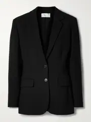 [The Row] The Row - Linda Wool-twill Blazer - Black - US12 US 12 Black