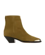 Isabel Marant Pointed Toe Zipped Ankle Boots 36 Brown