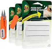Bundle of Paper Scissor - 13cm - 24g - Green, and Brand Reusable and Removable Poster Putty for Mounting, 2 oz, White (1, Pack of 2