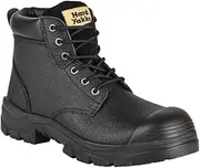 [Hard Yakka] Men's Gravel Embossed Lace Up Steel Toe Safety Boot, Black, 6 Size