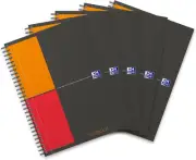 Notebook B5 Notebook International Squared, 160 Pages, Hardcover, Pack of 5