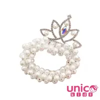 在飛比找momo購物網優惠-【UNICO】兒童珍珠皇冠丸子頭髮圈/髮飾(髮飾/配件/聖誕