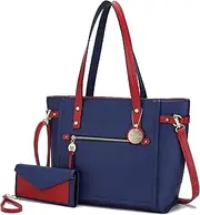 [MKF Collection] MKF Crossbody Bag for Women Set Handbag Wallet Purse - Top-Handle Tote - Removable Shoulder Strap Vegan Leather