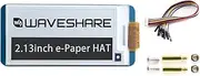 Waveshare 2.13inch E-Paper Display HAT,Compatible with Jetson Nano/Raspberry Pi 4B/3B+/3A+/3B/2B/1B+/1A+/Zero 2 W/Zero W/Zero 250x122 Resolution Black/White Dual-Color