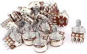 uxcell® B Type 100k ohm Dual Linear 6 Terminal 15mm Shaft Potentiometer 14pcs