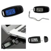 Small Digital Pedometer with Lanyard Walking 3D Pedometer Simple Step Counter