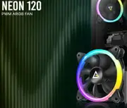 ANTEC Neon 12 ARGB with Full Spectrum ARGB and efficient cooling. Visual appealing & Heat dissipation, Hydraulic Bearing 120CM Case 4P PWM, 3P Pwr