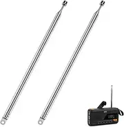 2 PCS FM Radio Antenna, 7 Sections Telescopic Antenna Portable TV Radio Antenna Replacement for DAB AM/FM Stereo Reception