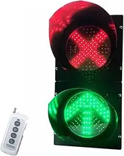 DYUNCZ LED Traffic Light, Remote Control Traffic Light, Stop and Go Light with Green Arrow and Red Cross, IP65 Waterproof Industrial Signal Light, PC Case(200mm)