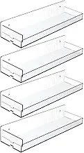Clear Shelves for Wall - 4 Pack Clear Wall Mounted Shelves,Invisible Storage, 15 Inch Photo Record Display with Removable Side Panels for Book Living Room Kitchen Picture Bedroom Decor