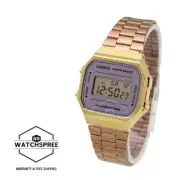 Casio Vintage Style Digital Rose Gold Ion Plated Band Watch A168WECM-5