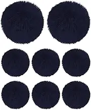 uxcell 8-Pack Faux Fur Pom Poms, 1.2 Inch/ 2.8 cm Soft Fluffy Pompoms Balls Faux Rabbit Fur with Elastic Loop for Hats/Bags/Keychains/Knitting Accessories/DIY Crafts [Dark Blue]