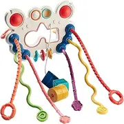 Montessori Toys for Girls Boys, Sensory Toys for Toddlers, Pull String Baby Toys Teething Toys, Birthday Gift for Baby 18Months+