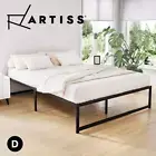 Artiss Bed Frame Double Size Metal Mattress Base Platform Foundation Black TINO