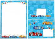 Writing Paper Set Letter Pad with Envelope for Children Racing Car for Boys (Pad A5 with 25 Sheets + 15 Envelopes)