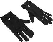 [MOKKHNB] 1 Pair Bridal Short Satin Gloves with Pearl Accents Elegant Wedding Accessories for Brides Comfortable Evening Gloves for Formal Occasions for Enhancing Your Wedding Dress