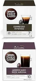 NESCAFÉ Dolce Gusto Coffee Pods Bundle - 1x Espresso Intenso & 1x Americano Rich Aroma Coffee Capsules – 16 capsules each