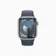 Apple Watch Series 9 41mm 銀色鋁金屬錶殼搭配風暴藍色運動型錶帶-GPS版 S/M
