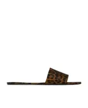 Saint Laurent Carlyle Leopard Patterned Sandals 37 Black