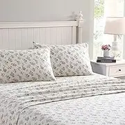 Laura Ashley Home Flannel Sheet Set, Audrey Pink, Queen, (201592)