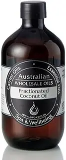 Fractionated Coconut Oil 500ml - 100% Pure Natural Carrier Oil for Skin, Hair, Massage, Body, Hair Tonic, Aromatherapy, Essential Oil Dilution