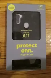 Protect ONN Rugged Phone Case for Samsung Galaxy A11 Black 15' Drop Protection