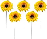 Garden Stakes Decorative,Metal Garden Stakes Sunflower Stick | 5X Yard Art Landscape, Lawn Ornaments Flower Stick, Outdoor Decorations