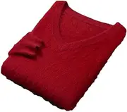 [Hamthuit] Men's Slim Fit Pullover Sweater V-Neck Loose Knitted Pullover Warm Top Long Sleeve Pullover Jumpers