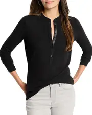 Nzt By Nic+Zoe Long Sleeve Henley Top