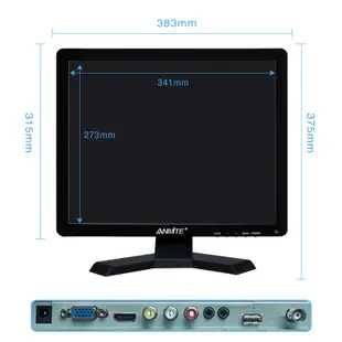 安美特 17吋電腦螢幕顯示器 液晶安防工業監控螢幕VGA/HDMI/BNC*3/內置音箱/USB多媒體播放