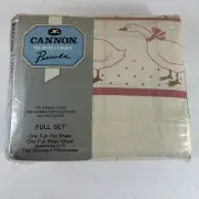Fieldcrest Cannon Monticello Percale Full Sheets Set Sophisticated Geese NWT