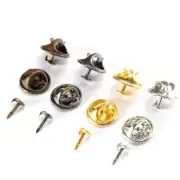 Squeeze Badge Holder Butterfly Clasp Pin Back Brooch Cap DIY Jewelry 50Sets/Lot