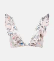 [Zimmermann] Zimmermann Halliday ruffled floral bikini top AU 16 multicoloured
