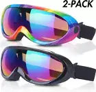 Ski Goggles, Pack of 2, Snowboard Goggles for Kids, Boys & Girls, Youth, & Women