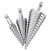 1Set 4-12/20/32Mm Hss Hex Shank Step Drill Bit High Step Steel Hole Cutter