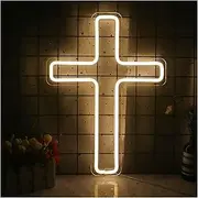 Hanging Art Neon Signs Cross Neon Signs Led Bedroom USB Powered Switch Light Up Neon Sign for Wall Decor Festivals
