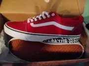 New Mens Vans Ward Red AND WHITE OTW Sidewall Skate Shoes Size 10