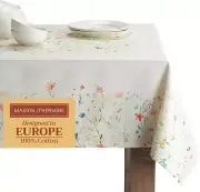Colmar 100% Cotton Tablecloth Kitchen Dining Table Cloth for Square Tables Farmh