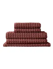 [Aura Home] Waffle Bath Towel Set in Mahogany