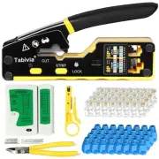 RJ45 Crimp Tool Pass Through Ethernet Crimping Tool Kit Cat6 Cat5e Cat6a RJ45...