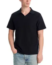 Frame Jacquard Short Sleeve Open Collar Polo Shirt