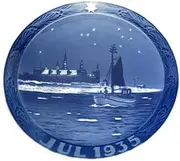 Parallel Import Years Plate 1935 Fishing Boat Off Clonbo Castle