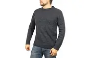 100% SHETLAND RAGG WOOL CREW Round Neck Knit JUMPER Pullover Mens Sweater Knitted - Navy
