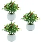 3 Pcs Artificial Potted Plant Home Decor Plants Greenery for Mini Fake