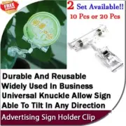 New 10/20 pcs Label Business Menu Price Name Tag Advertising Sign Holder Clip