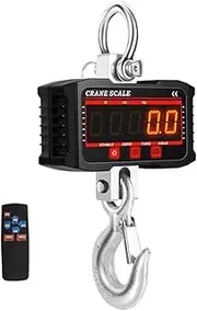 [Generic] Digital Display Crance Scale High Load Portable in Rial Electronic Heavy Duty Weight Hook Crane with 3 Units Conversion Function Black 1000Kg