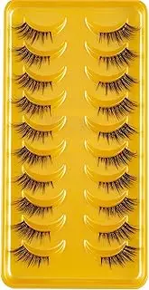 Clear Band Half False EyeLashes Natural Look Wispy Cat Eye Short Fake lashes Natural Looking False Eyelashes That Look Like Single Clusters Lashes(AW008S)