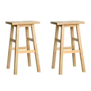 Minimalist Wooden Bar Stools Light Wood Tone