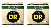DR Guitar Strings Acoustic RARE 2 Sets Phosphor Bronze Hex Cores RPML-11 11-50